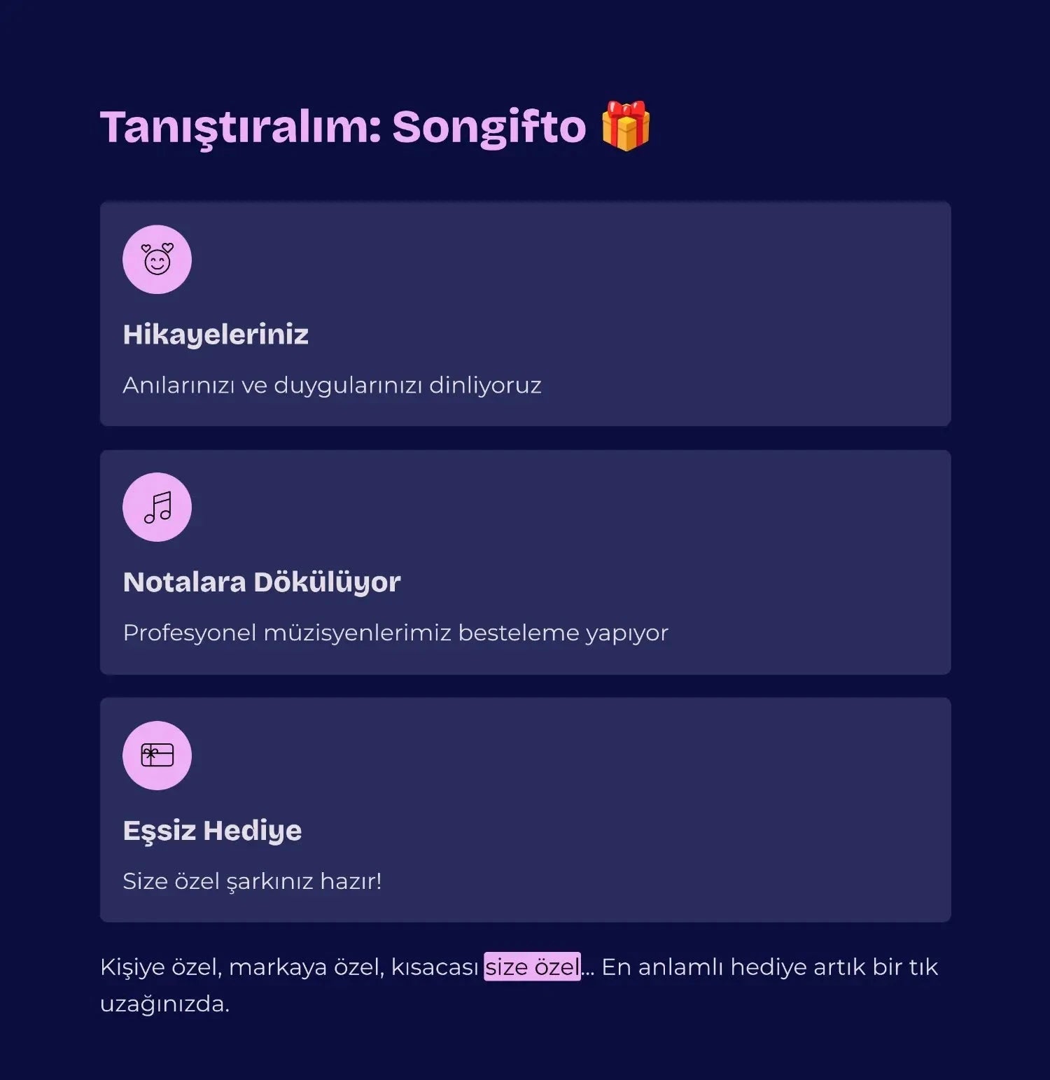 Kişiye Özel Şarkı Songifto